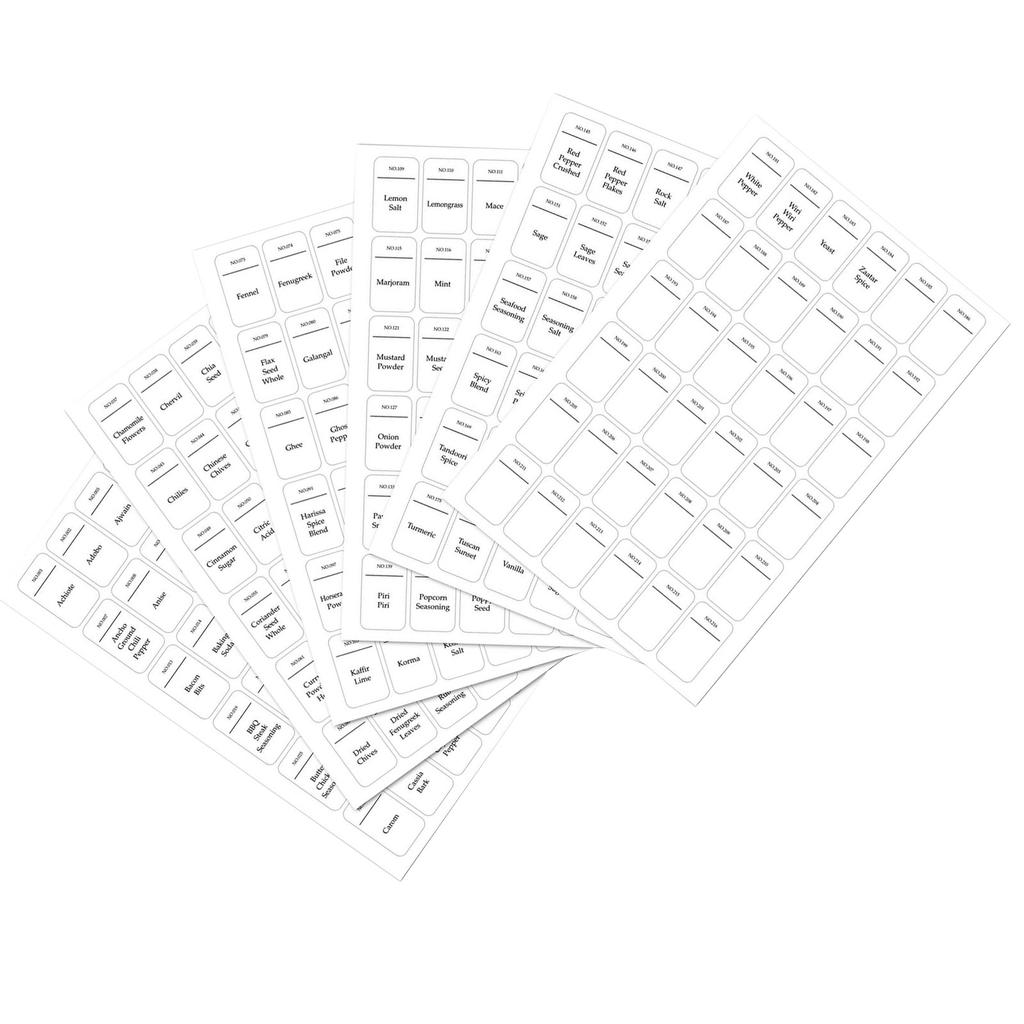 216pcs White Sticker Spice Jars Sticker Organizer Label For Household Kitchen Waterproof Reusable Kitchen Accesserioes