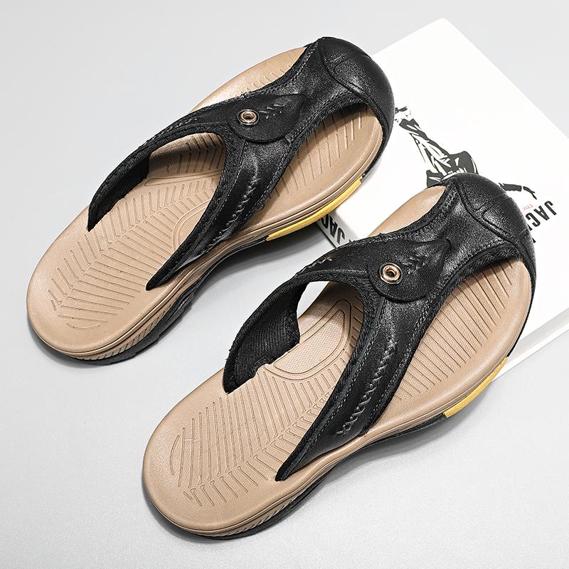 Men Casual Summer Shoes Stylish for MenAll-match Flip-flops Luxury Brand Non-Slip Male Beach Walking Shoes Handmade Flip Flops