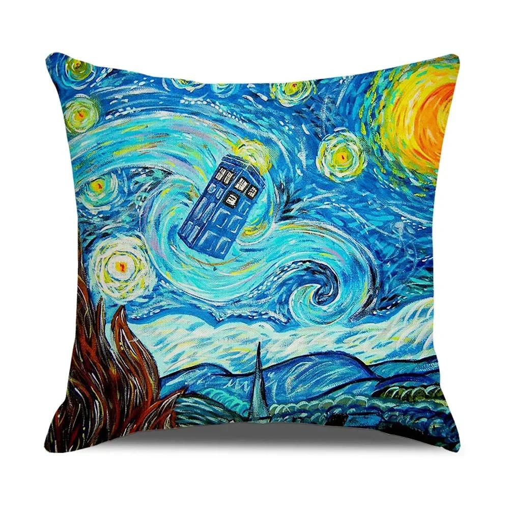 Vintage Art Cushion Cover Oil Painting Pillowcase Living Room Sofa Decoration