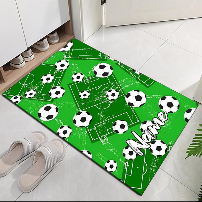 Custom Name Soccer Printed Carpet, for Office Chair Living Room Bedroom Kitchen Room Decor Gifts.