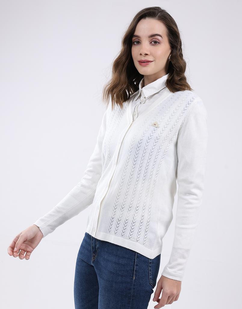 MONTE CARLO Women's V Neck Full Sleeve Cardigan