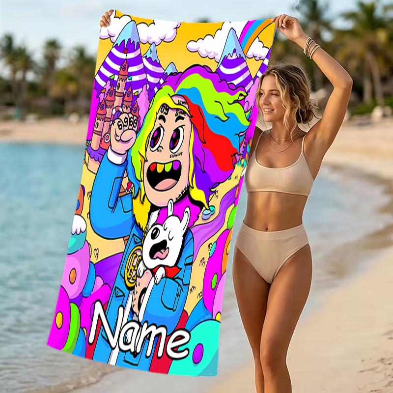 Customizable Personalized Beach Towels 6ix9ine TattleTales Themed designs.Suitable for the Beach, Yoga, Sports;ideal As Beach Accessories
