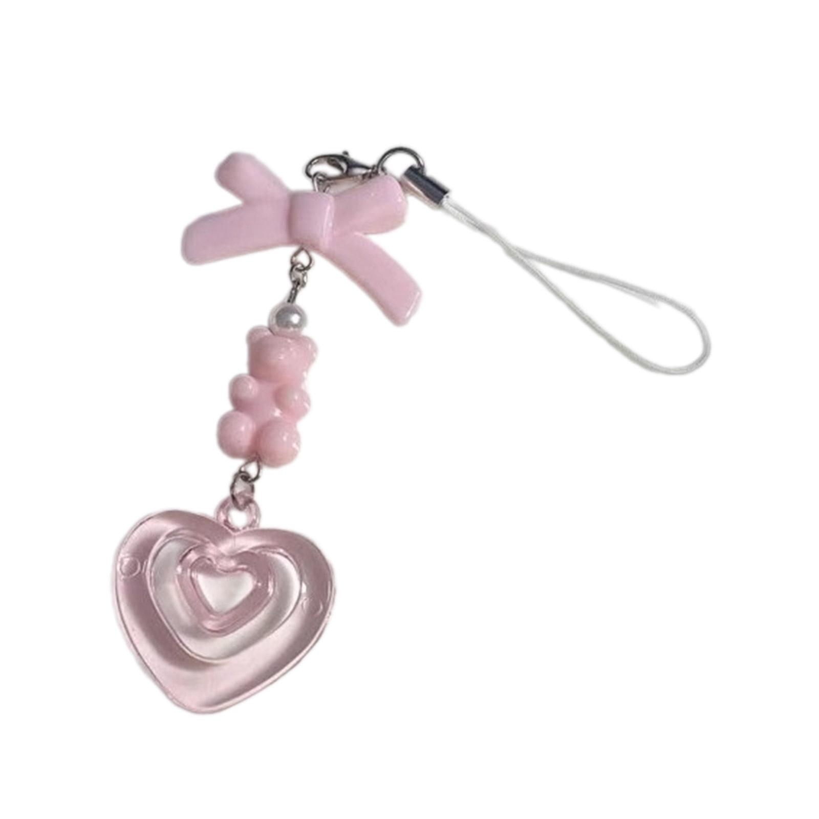 

Цепочка для телефона Сердце Подвеска для телефона Бантик Подвеска для сумки Стильное украшение для телефона Модный брелок для сумки Акриловый материал для девушки 9