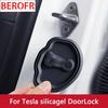 4pcs Car Door Mute Damping Cushion Silicone Door Lock Buckle Car Door Anti-collision Protective Cover for Tesla Model 3 Model Y