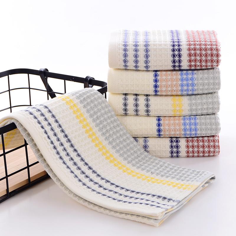 70X140Cm Thickened 100%Cotton Bathtowel Premium Striped Waffle Towel Adultkids Home Super-Soft Absorbent Not Shedding Hair Towel
