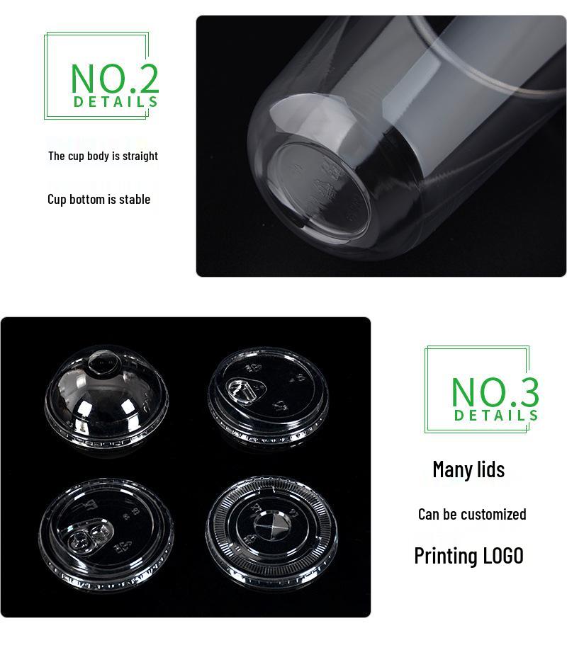 Disposable U-Shaped PET Cup for Cold Drinks, Milk Tea, Coffee, or Cocktails