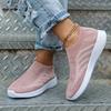 European and American Spring and Autumn New Round Head Knitted Low-top Casual Shoes Large Size Running Shoes Single Shoes Travel Shoes