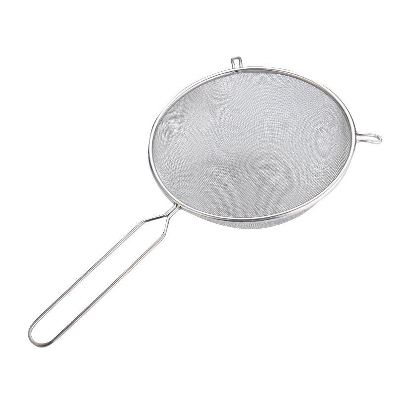 304 Stainless Steel Ladle & Skimmer with Wooden Handle, Double Ear Design for Kitchen Straining