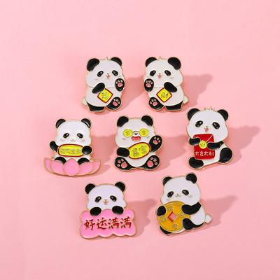 Lucky Panda New Year's Brooch Full of Good Luck Cute Cartoon National Treasure Animal Badge Children's Gift Accessories