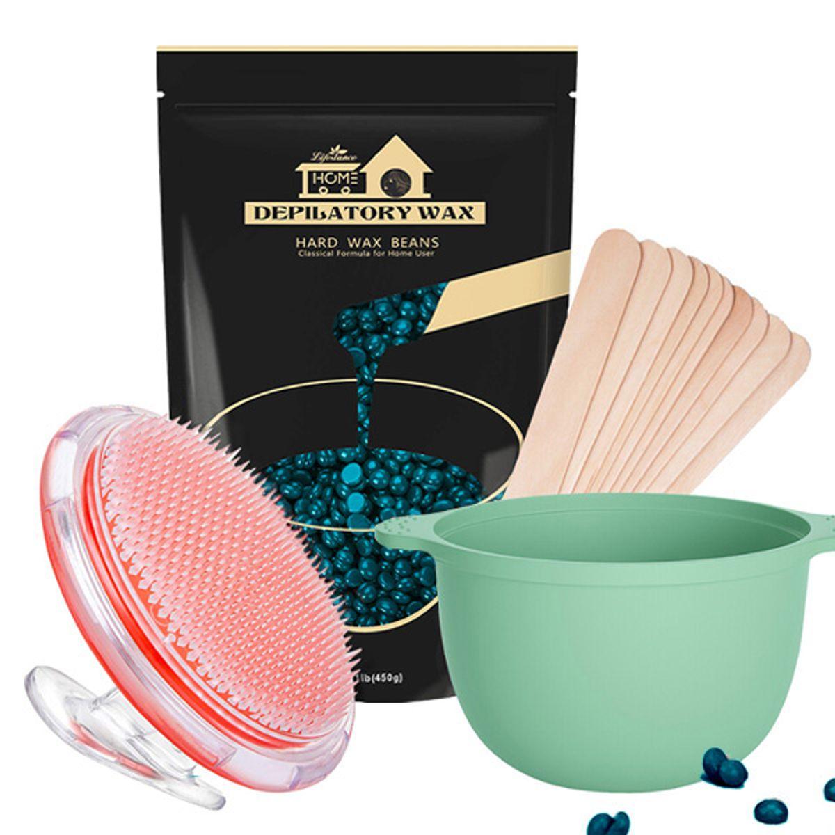 Lifestance Hard Wax 450g Starter Kit Green + Ingrown Brush
