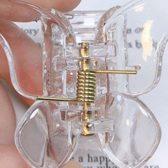 Horquilla de mariposa para mujer, garra para el pelo transparente 3D antideslizante, flequillo decorativo ligero, herramienta de peinado, accesorios para el cabello para mujer, sombreros para niños