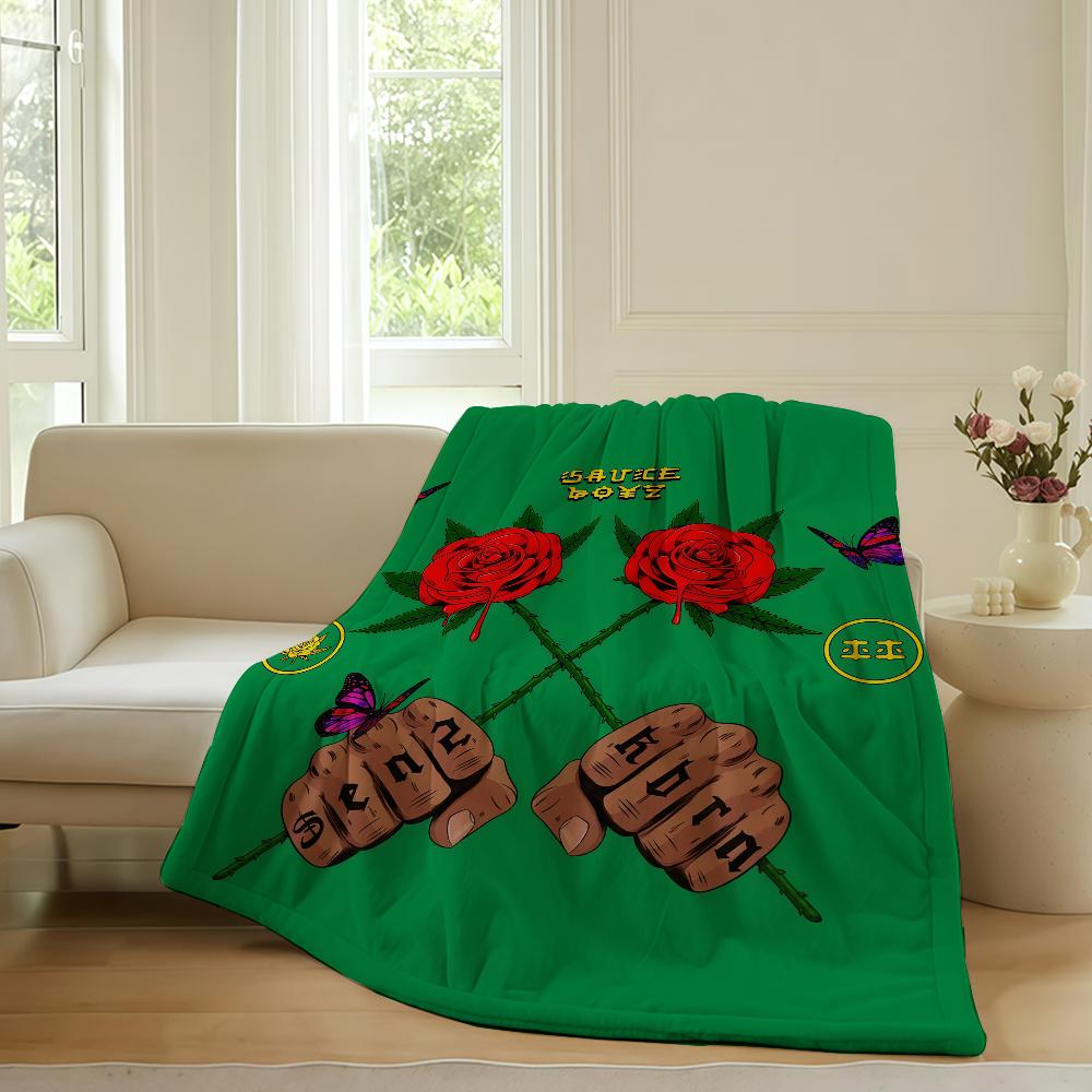 American rapper Eladio Carrion Blanket For Sofa Office Bed Plane Travel Sleep Read Relax Camping Soft And Warm