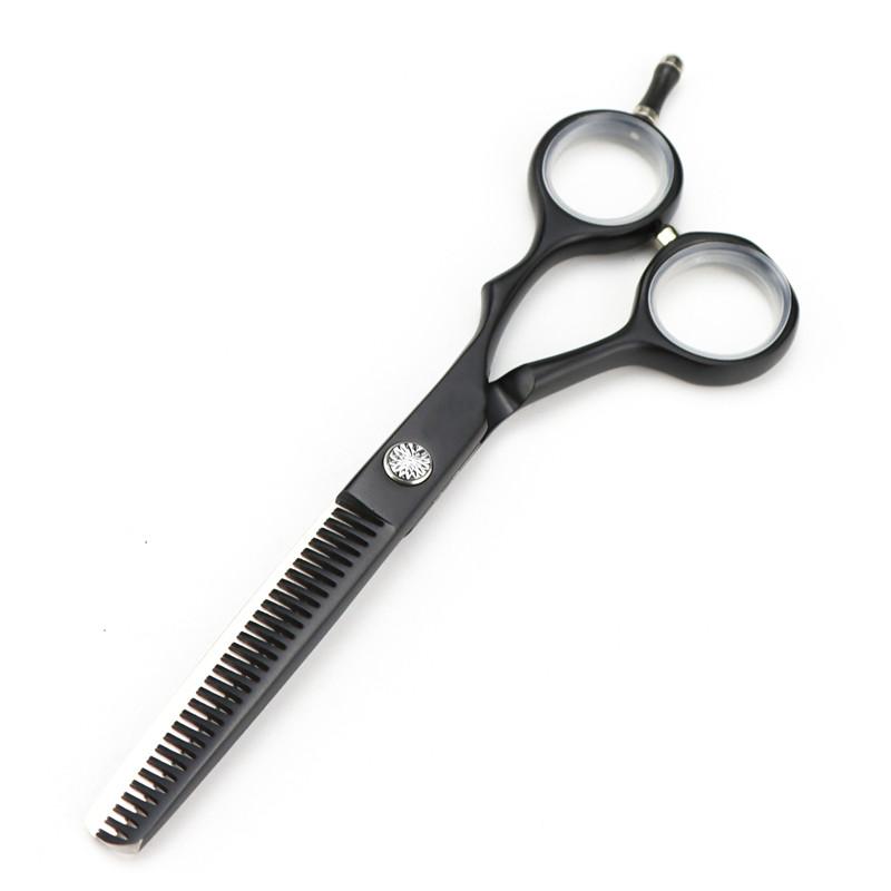 440C Steel 5.5 Inch Black Hair Cutting Scissors Haircut Thinning Barber Makas Hair Shears Hairdressing Scissors