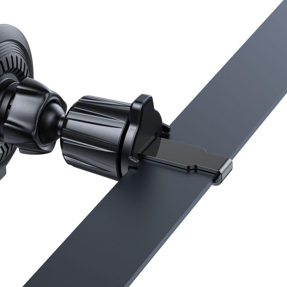 Uchwyt Samochodowy Z Ładowarką Indukcyjną MagSafe 15W Na Kratkę Nawiewu - Czarny