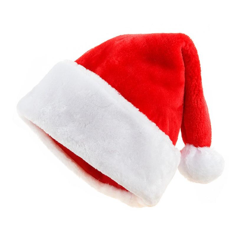 Christmas Decoration Supplies, High-end Christmas Short Plush Hat, Christmas Supplies Adult Christmas Hat Party Dress-up