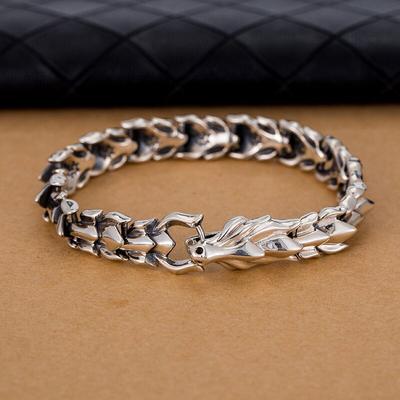 S925 Sterling Silber Schmuck Dominierenden Wasserhahn Kiel Männer Armband Dominierenden Retro Thai Silber Armband