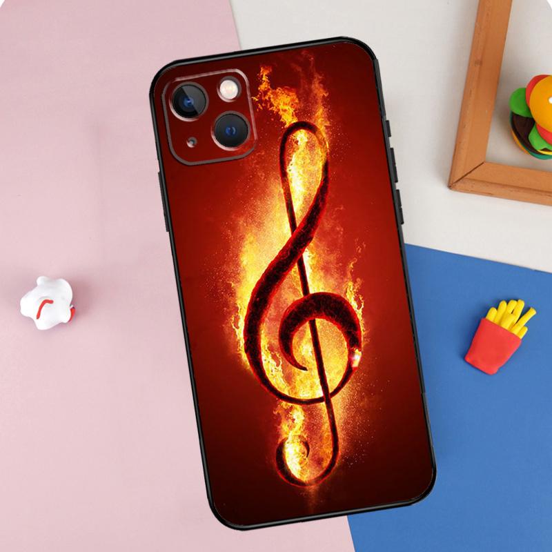Treble Clef Music Note Phone Case For iPhone 15 Pro Max 11 12 13 14 16 Pro Max Mini XR 16e 15 16 Plus Cover Shell