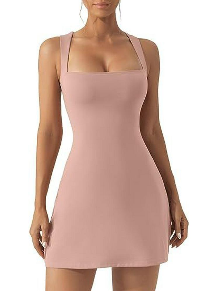 Strappy Solid Color Tight Dress