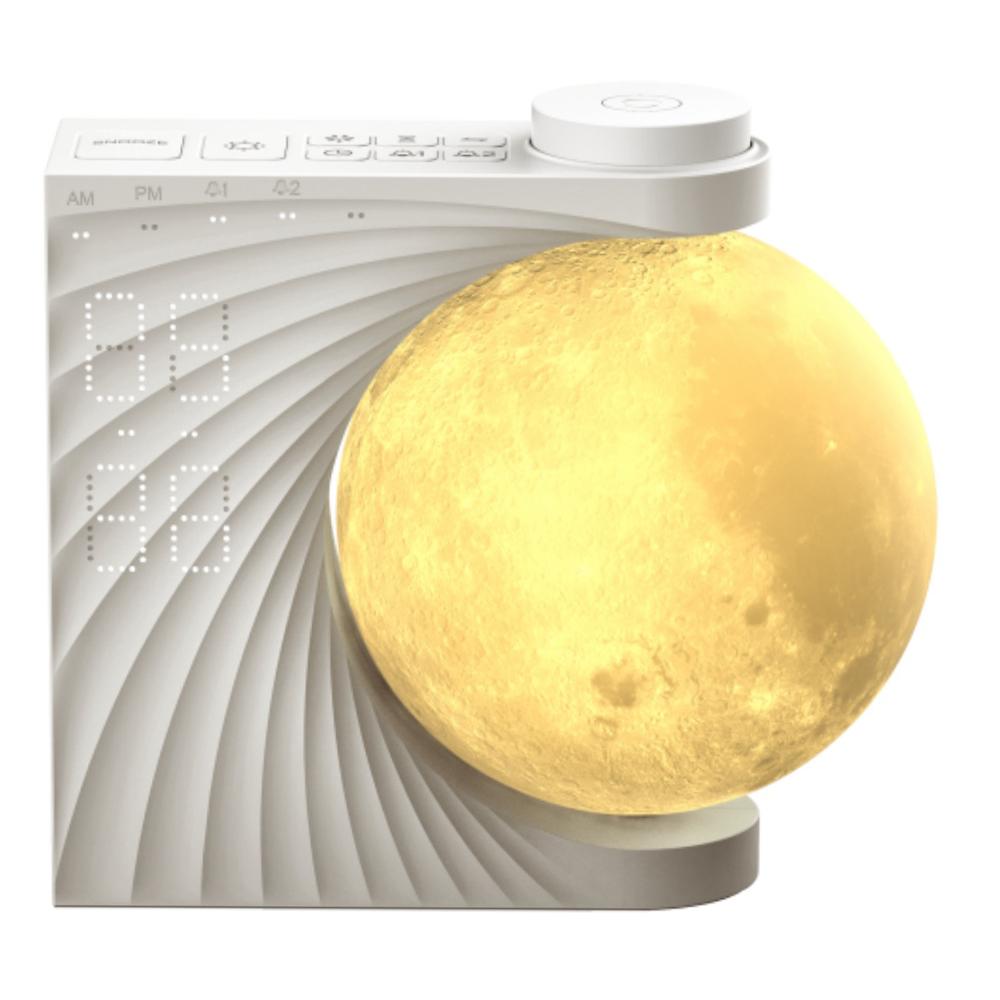 

A320 Moon Wake Up Ambient Light White Noise 3 Brightness Dual Alarm Digital Clock EU Plug