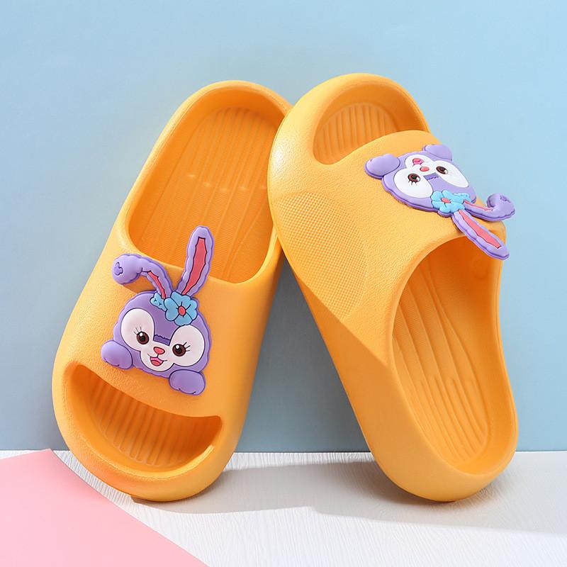 Pink Cartoon Style Summer Girls Slippers Breathable Soft Eva Material Indoor Home Use