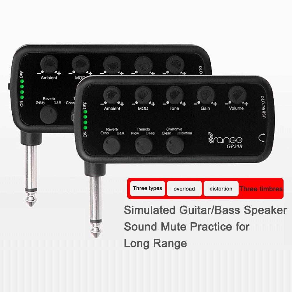 Multi-Effects Amp USB Chargable Recording Electric Guitar Headphone Amplifier with Effects Delay Reverb Chorus Vibrato Flanger