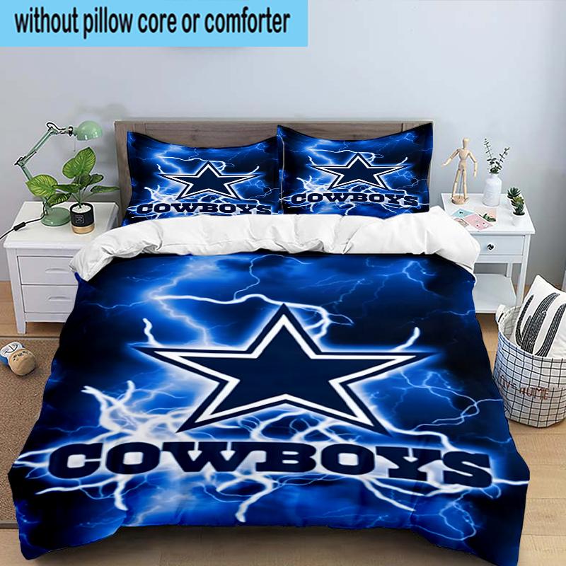 Dallas Cowboys 3PCS Bedding Set 2D Printing (Includes 1 Duvet Cover + 2 Pillowcases Coreless), Bedroom decor,Fan gift
