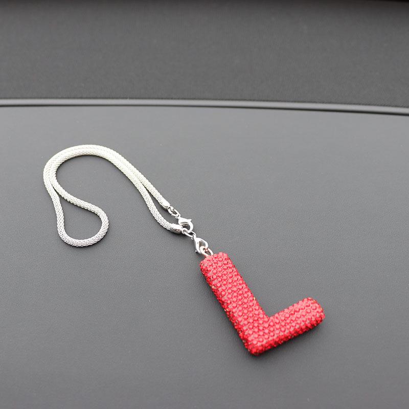 Rhinestone Ceramic Cross Pendant for Car Mirror Decor