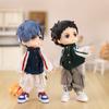 OB11 Baby Clothes Baseball Uniform Letter Overalls Suit Coat Fashion Pants For Obitsu11 YMY Body 1/12 BJD Doll