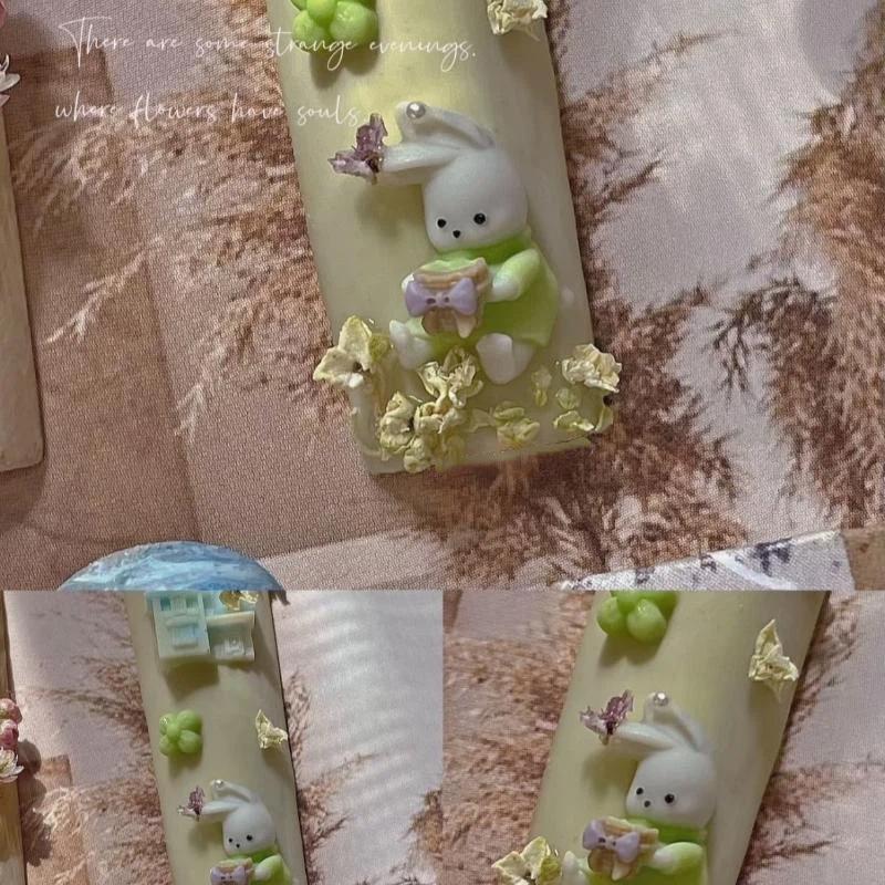 Kreskówkowy Królik Kokarda Silikonowa Forma do Paznokci Forma do Paznokci Stempel Reliefowy Akcesoria do Dekoracji Paznokci Forma do Paznokci DIY Narzędzia do Manicure