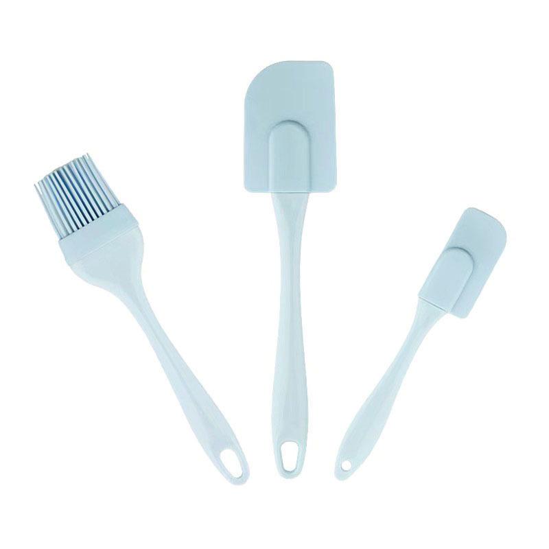 In-Stock 3-Piece Small Silicone Spatula Set with Baking Oil Brush and Cake Spatula 3-piece set in Nordic Pink