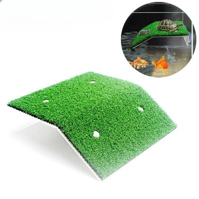 Akvarium Sköldpadda Solplattform Simulerad Gräsmatta Sköldpaddsstege Klättring Akvarium Habitat Liten Reptil Flytande Ö Dekoration