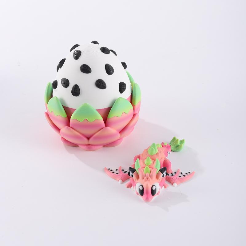 3D tištěné roztomilé a hloupé dračí ovoce jídlo drak a dračí vejce plastové ozdoby, stolní dekorace sochy, sváteční dárek