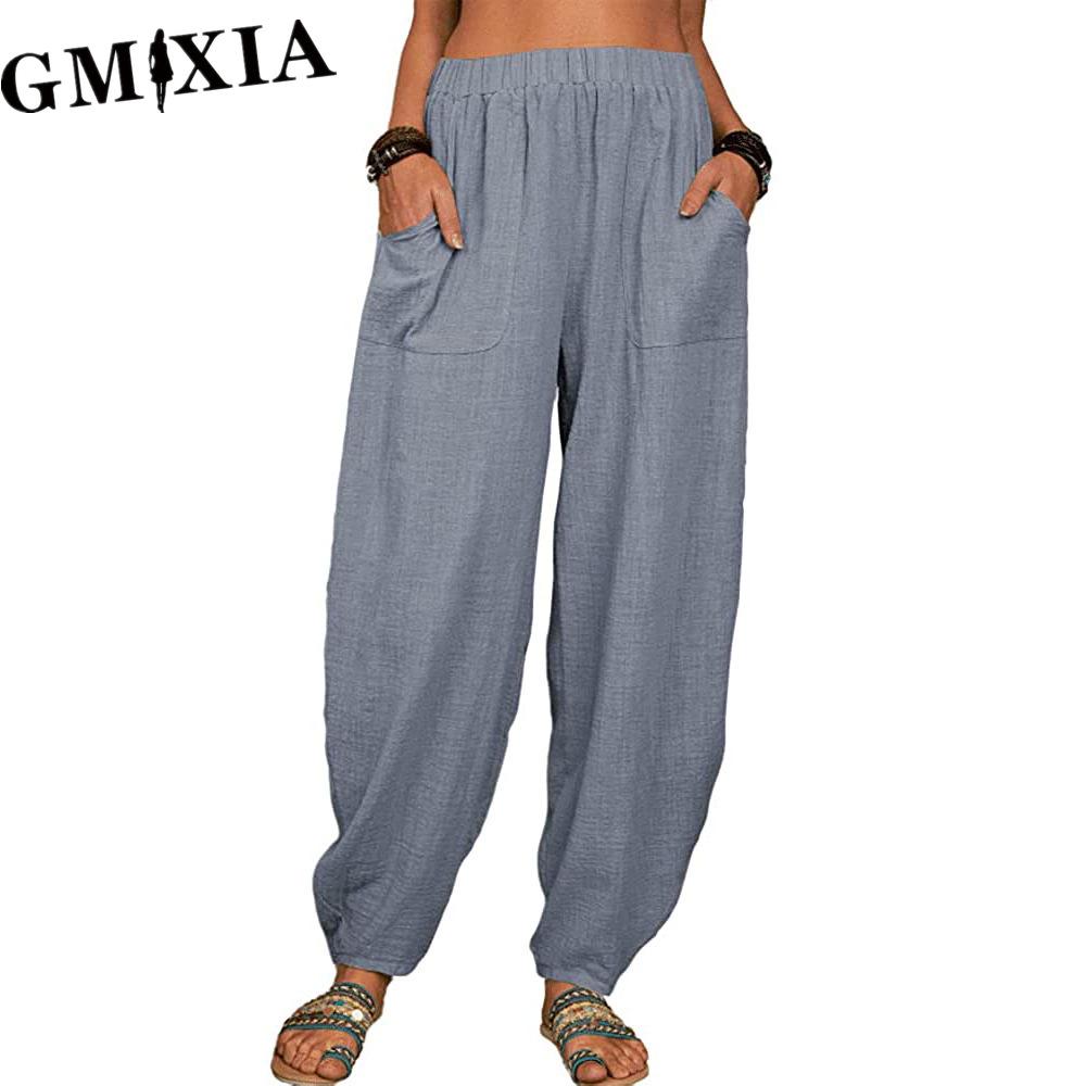 GMXIA Damenmode Lässige Hosen und Caprihosen mit einfarbigem Druck