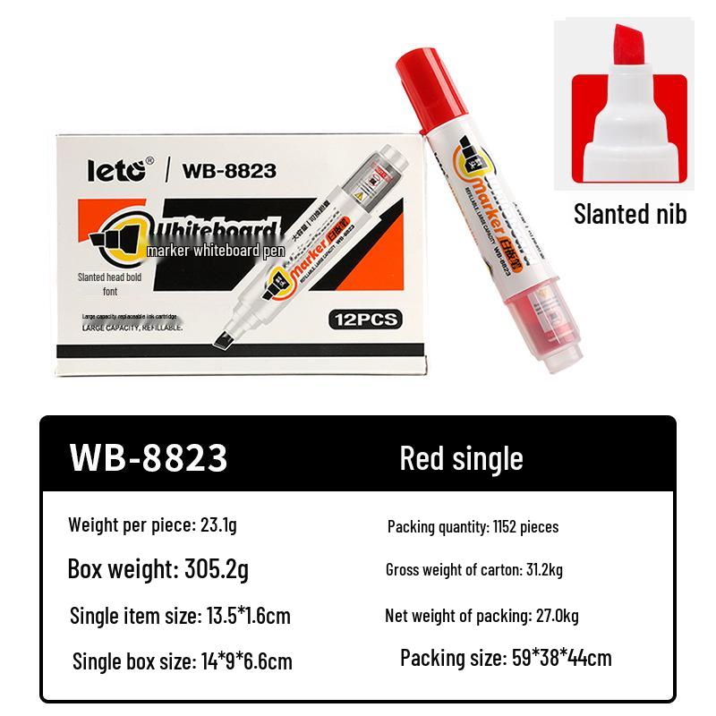 Erasable Large-Capacity Whiteboard Marker with Thick Round Tip for Office and Teaching.