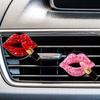 Car Air Outlet Perfume Clip Aromatherapy Clip Diamond Red Lips Clips Air Freshener Clips Auto Interior Decoration Accessories