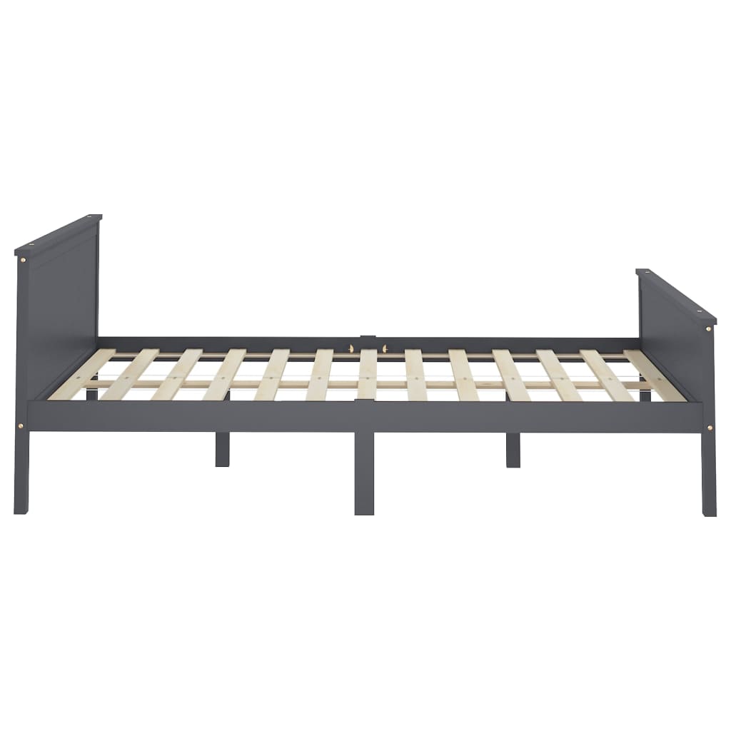 Solid Wood Bed Grey Pine 160 x 200 cm