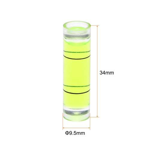 uxcell Cylindrical Bubble Levels, 9.5x34mm, Mini Bullseye Level for Camera Tripods, Telescopes, Workshops, Turntables, and Picture Frames, 6-Piece Set