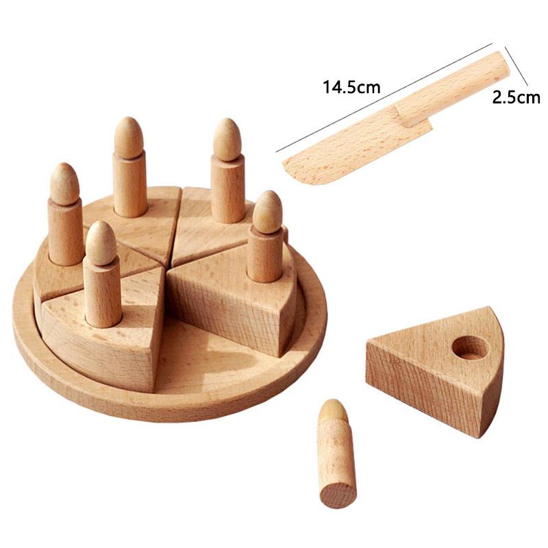 Kinder Simulation Geburtstagstorte Holzspielzeug Rollenspiel Buchenholzpaletten Lebensmittel Schneiden Kuchen Interaktive Spiele Küchenspielzeug
