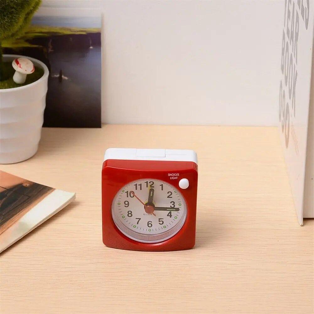 Portable Square Alarm Clock With Light Student Silent Clock Simple Small Travel Clock  Home