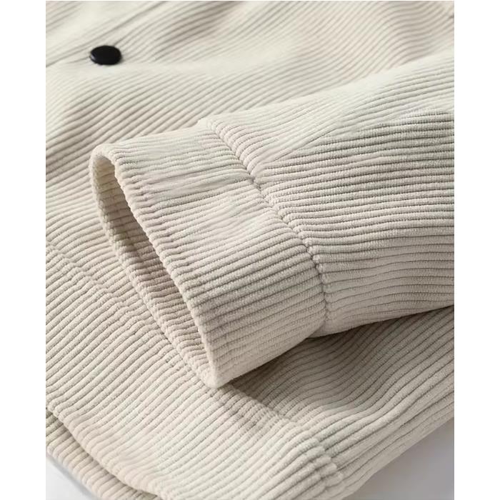 Autumn Winter Jacket Retro Corduroy Jacket for Men with A Lapel Loose Coat