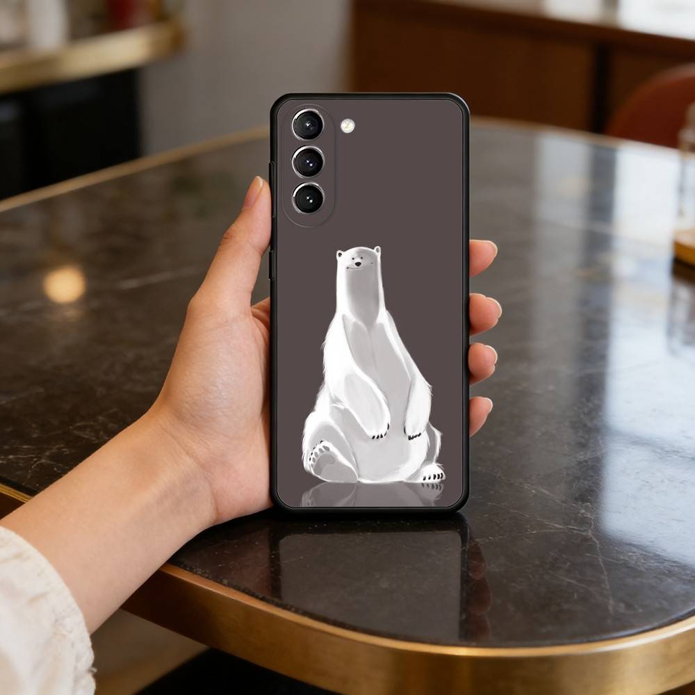 A-Animal P-Polar B-Bear Phone Case For Samsung S25,24,23,22,30,21,10,9,Ultra,Plus,Lite,FE,4,5 G Soft Black Case