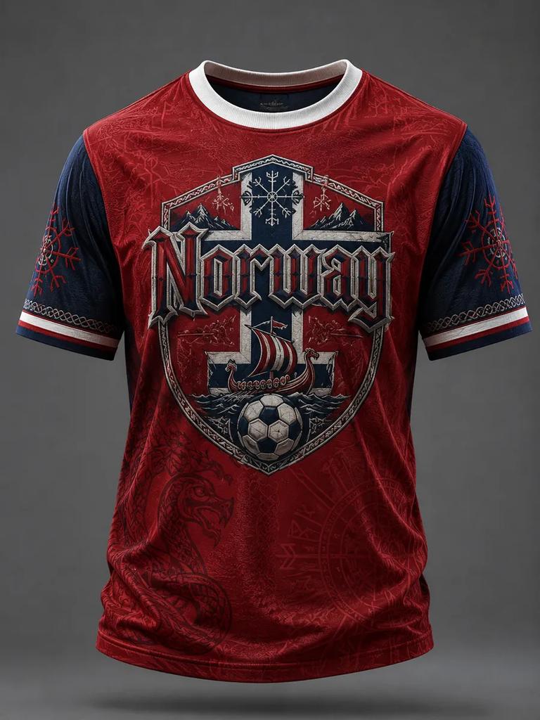 T-shirt Grafica Drago Vichingo Norvegese Uomo Donna Stampa 3D Stile Nordico Casual Sportiva Manica Corta Asciugatura Rapida Top Estivo