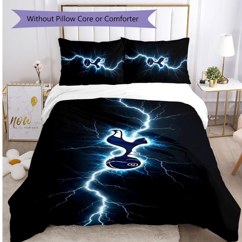 Set Lenzuola 3 Pezzi Stampato Tottenham Hotspur Morbido Delicato sulla Pelle Lavabile Copripiumino e Federe Set Tutte le Stagioni Camera da Letto