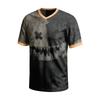 Men's Short Sleeve V-Neck T-Shirt with Halloween Print for Casual Daily Wear