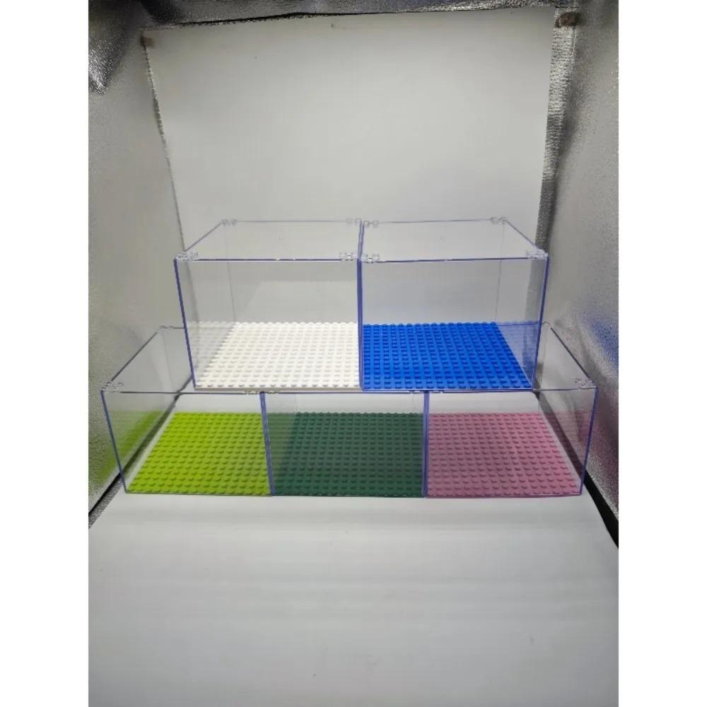 Building block MOC mini doll display box small particle assembly dust-proof storage box toy transparent ornaments toy gift