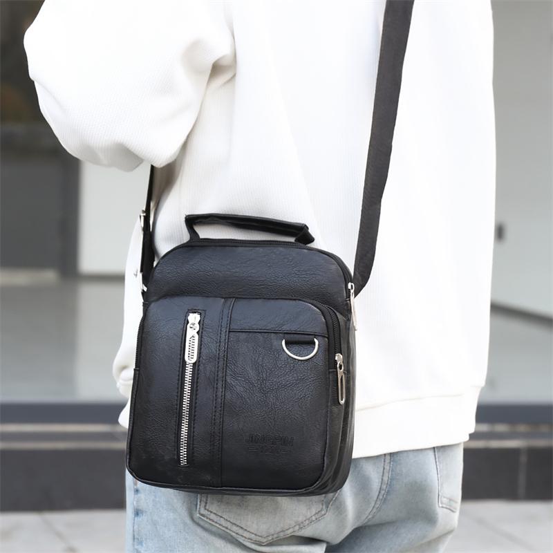 Men's PU Leather Crossbody Shoulder Bags High Quality Tote Fashion Business Man Messenger Bag Leather Bags Fanny Pack