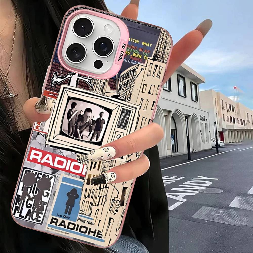 Coque de téléphone design Radiohead pour iPhone 17 16 15 14 13 MAX Housse arrière mate antichoc anti-chute Mate