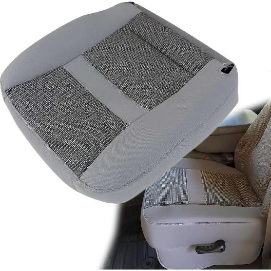GXARTS Driver Side Bottom Replacement Cloth Seat Cover Light Gray Compatible with Dodge Ram 1500 2500 3500 4500 5500 2006 2007 2008 2009 2010