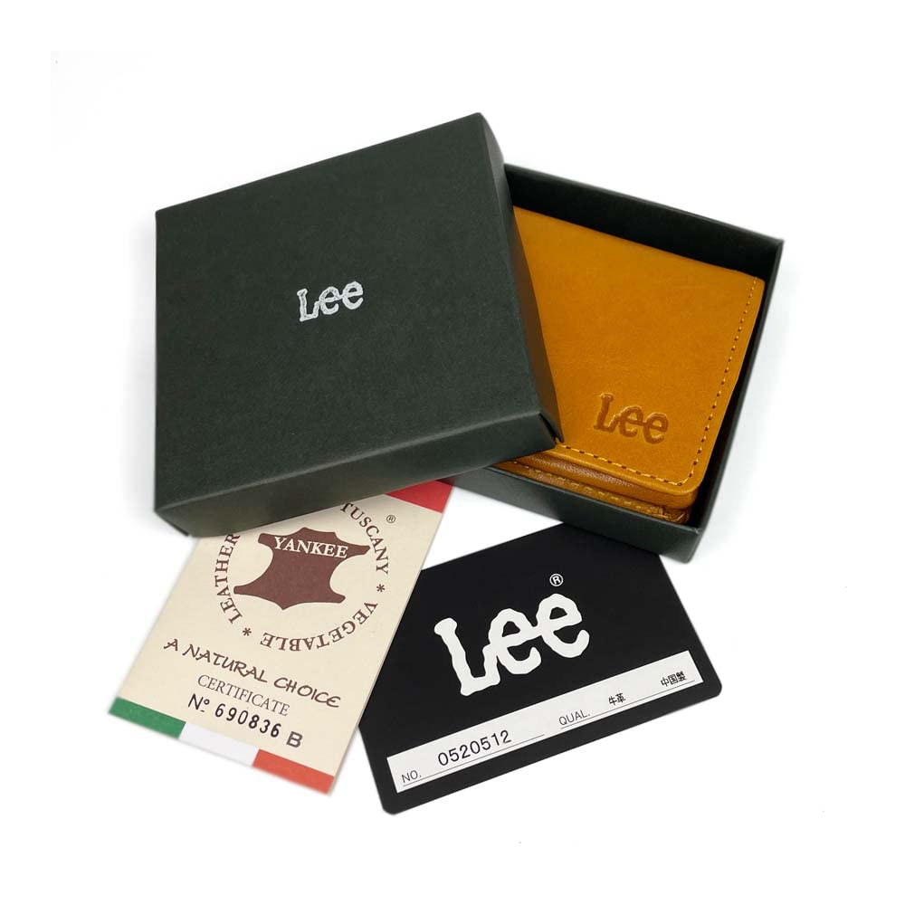 Lee Colors Luxury Italian Leather Coin Real Leather [8 Available] Box-Shaped Case, (0520512) (Navy)