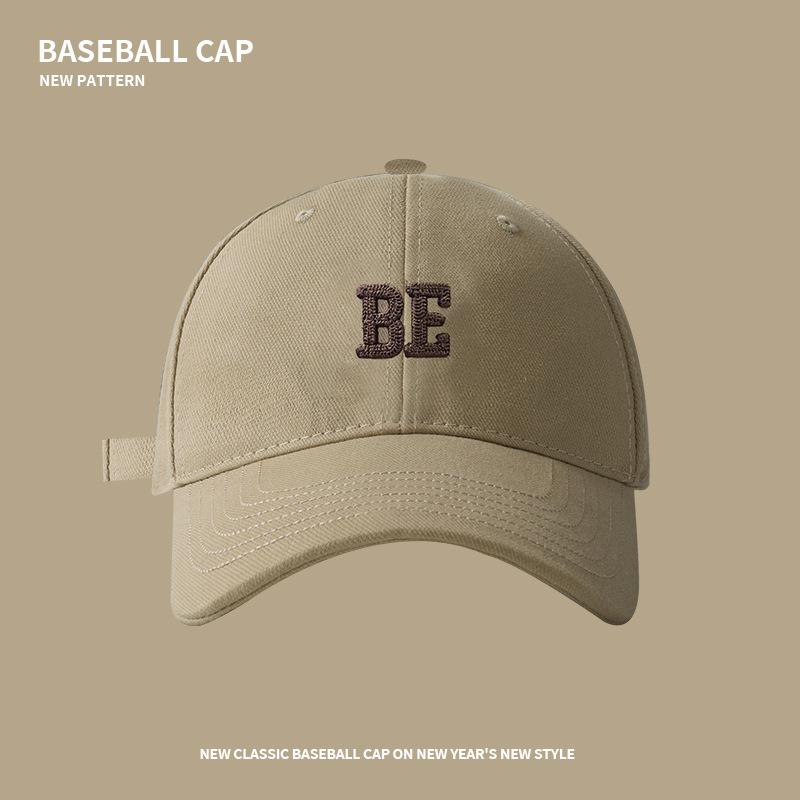 Baseball cap Men's wide brim three-dimensional embroidery cap Big head circumference Hard top sun visor Casual baseball cap